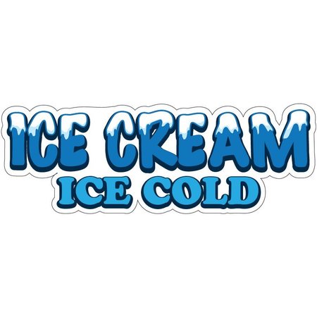 SIGNMISSION Ice Cream Ice Cold Decal Concession Stand Food Truck Sticker, 16" x 8", D-DC-16 Ice Cream Ice Cold19 D-DC-16 Ice Cream Ice Cold19